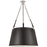Ralph Lauren Karlie Large Hanging Shade - Polished Nickel and Chocolate Leather 