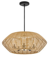 Hinkley Luca Medium Single Tier Chandelier Black 28.0"W x 10.75"H x 28.0"L Camel Shade 