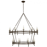 Visual Comfort & Co. Signature Collection Classic 54" Two-Tier Ring Chandelier, Visual Comfort & Co. Signature Collection CHC 5825BZ D9DM3 