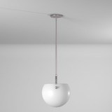 Single Pendant, 1-Light,  Satin Nickel, White Glass Shade, 13.5"W (AC10080SN 3403ZX14)