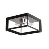 Vineyard Flush Mount, 2-Light, Matte Black, Chrome, 12"W (AC10063BC 3403ZX0U)