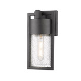 Bond Outdoor Wall Sconce, 1-Light, LED, Black, Clear Seeded Glass Shade, 11"H (AC9140BK 34042YPE)