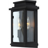 Freemont Outdoor Wall Sconce, 2-Light, Black, Clear Glass Shade, 10.75"H (AC8291BK 340405UP)