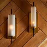 Stefan Wall Sconce, 1-Light, Vintage Silver, Matte Black, Frosted Glass, 20"H (49006 3CGN8)