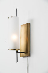 Stefan Wall Sconce, 1-Light, Frosted Glass, Antique Brass, Bronze, 20"H (49999 35M5D)