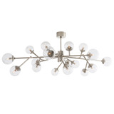 Dallas Chandelier, 18-Light, Polished Nickel, Clear Glass, Swivel Arms, 58"W (89032 3CHN9)