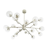 Dallas Chandelier, 18-Light, Polished Nickel, Clear Glass, Swivel Arms, 58"W (89032 3CHN9)