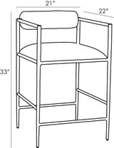 Barbana Counter Stool, Ocelot Embroidery, Iron, Square, 33"H (4706 3FP9C)