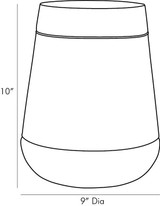 Duncan Hurricane Vase, Smoke Luster Glass, Graphite Leather, 10"H (4784 3JRVK)