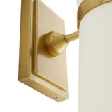 Inwood Wall Sconce, 2-Light, Antique Brass, Ivory Microfiber Shades, 15"H (49398 3JTWH)