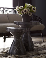 Serafina Large Accent Table, Black, Black Faux Marble, 20"W (5586 3JRXD)