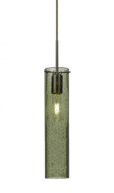 Juni 16 Cord Mini Pendant, 1-Light, Bronze, Moss Bubble Glass, 3.5"W (1JT-JUNI16MS-BR 2EN9W3)