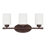 Dixon Bath Vanity, 3-Light, Bronze, Soft White Glass, 20.5"W