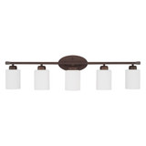 Dixon Bath Vanity, 5-Light, Bronze, Soft White Glass, 36.75"W