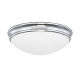 Hansen Flush Mount, 2-Light, Chrome, White Glass, 12.5"W