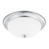 Bates Flush Mount, 3-Light, Chrome, Soft White Glass, 14.75"W