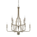Dawson Chandelier, 10-Light, Aged Brass, 30"W