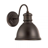 Outdoor Wall Lantern, 1-Light, Old Bronze, Metal Shade, 12.5"H