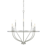 Greyson Chandelier, 8-Light, Brushed Nickel, 34"W