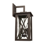Avondale Outdoor Wall Lantern, 4-Light, Oiled Bronze, Clear Glass, 25"H