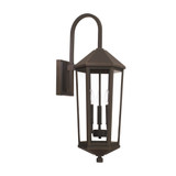 Ellsworth Outdoor Wall Lantern, 3-Light, Oiled Bronze, Clear Glass, 28.75"H