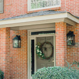 Braden Outdoor Wall Lantern, 3-Light, Black, Clear Glass, 23"H