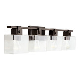 Graham Bath Vanity, 4-Light, Oil Rubbed Bronze, Clear Seeded Glass, 32.5"W