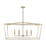 Thea Linear Chandelier, 6-Light, Aged Brass, 42"W