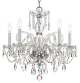 Traditional Crystal Chandelier - Polished Chrome, Swarovski Strass Crystal 21"H