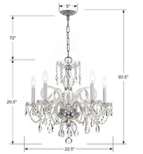 Traditional Crystal Chandelier - Polished Brass, Hand Cut Crystal 21"H