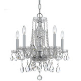 Traditional Crystal Chandelier - Polished Chrome, Hand Cut Crystal 20"H