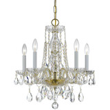 Traditional Crystal Chandelier - Polished Brass, Hand Cut Crystal 20"H