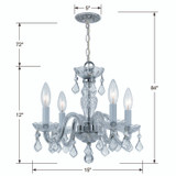 Traditional Crystal Mini Chandelier - Polished Chrome, Hand Cut Crystal 12"H