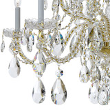 Traditional Crystal Chandelier - Polished Brass, Swarovski Spectra Crystal 48"H