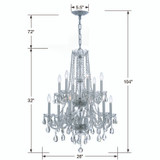 Traditional Crystal Chandelier - Polished Chrome, Swarovski Spectra Crystal 32"H