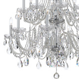 Traditional Crystal Chandelier - Polished Chrome, Hand Cut Crystal 34"H