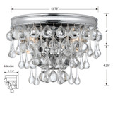 Calypso Wall Sconce - Polished Chrome, Clear Glass Drops 7.25"H