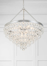 Calypso Chandelier - Polished Chrome, Clear Glass Drops 27"H