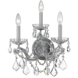 Maria Theresa Wall Sconce - Polished Chrome, Hand Cut Crystal 14"H