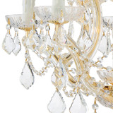 Maria Theresa Chandelier - Gold, Hand Cut Crystal 17"H