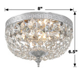 Ceiling Mount 2 Light Flush Mount - Polished Chrome, Swarovski Spectra Crystal 6.5"H