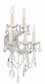 Maria Theresa Wall Sconce - Polished Chrome, Hand Cut Crystal 24"H