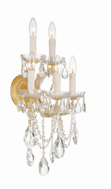 Maria Theresa Wall Sconce - Gold, Hand Cut Crystal 24"H