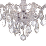 Maria Theresa 3 Light Semi Flush Mount - Polished Chrome, Hand Cut Crystal 11.5"H