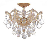 Maria Theresa 3 Light Semi Flush Mount - Gold, Swarovski Spectra Crystal 11.5"H