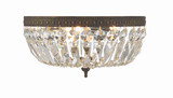 Ceiling Mount 3 Light Flush Mount - English Bronze, Swarovski Spectra Crystal 6.5"H