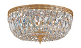 Ceiling Mount 3 Light Flush Mount - Olde Brass, Swarovski Spectra Crystal, Crystorama (714-OB-CL-SAQ 20GV5)