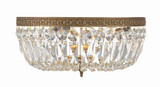 Ceiling Mount 3 Light Flush Mount - Olde Brass, Swarovski Spectra Crystal, Crystorama (714-OB-CL-SAQ 20GV5)