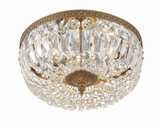 Ceiling Mount 3 Light Flush Mount - Olde Brass, Swarovski Spectra Crystal, Crystorama (714-OB-CL-SAQ 20GV5)