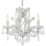 Maria Theresa Mini Chandelier - Polished Chrome, Hand Cut Crystal 15"H